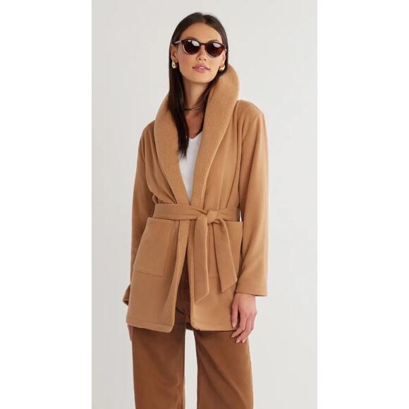 Dudley Stephens Cassidy Belted Cardigan Coat Jacket Black Fleece Minimalist XXL - Picture 9 of 11